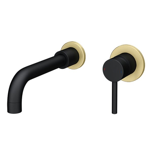 Gatsby Matt Black & Brushed Brass 2 Hole Bath Mixer Tap - Image 2