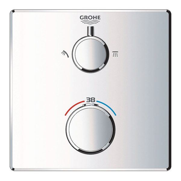Grohe Grohtherm SmartConnect Square Head & Handset Shower Set - Image 3