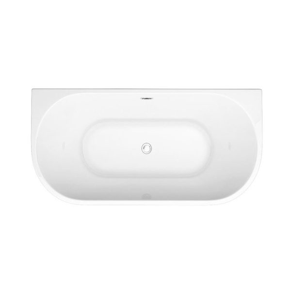 Apollo 1500 x 750mm Small Back To Wall Modern Curved Bath - Image 3