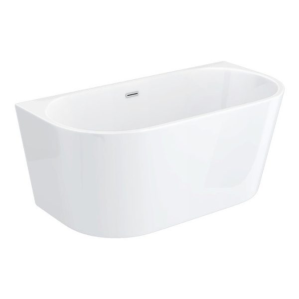 Apollo 1500 x 750mm Small Back To Wall Modern Curved Bath - Image 2