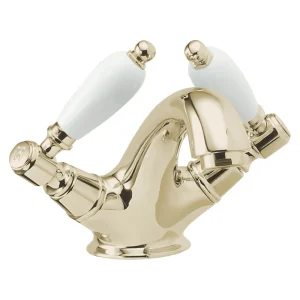 Deva Georgian Mono Basin Mixer Tap with Pop Up Waste   Gold