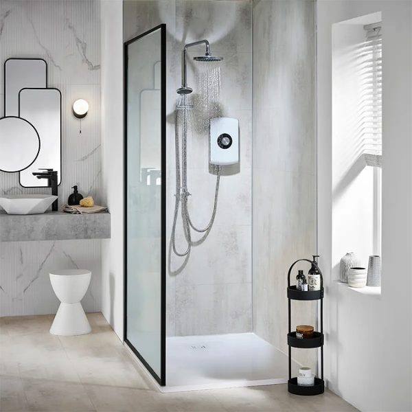 Triton Amore DuElec 9.5kw Electric Shower   Gloss White - Image 7