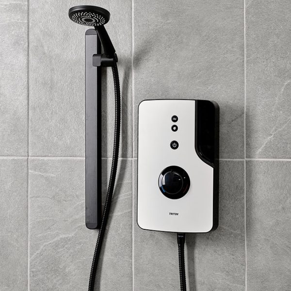 Triton ENlight Thermostatic 9.5kw White Electric Shower with Back to Wall Kit - Image 9
