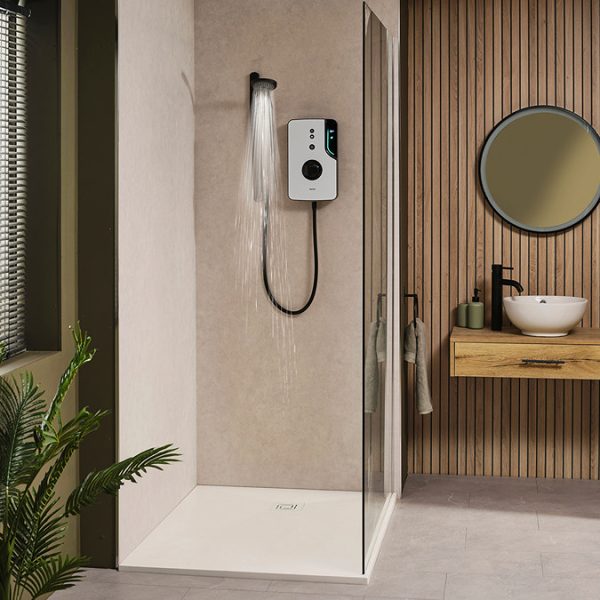 Triton ENlight Thermostatic 9.5kw White Electric Shower with Back to Wall Kit - Image 3