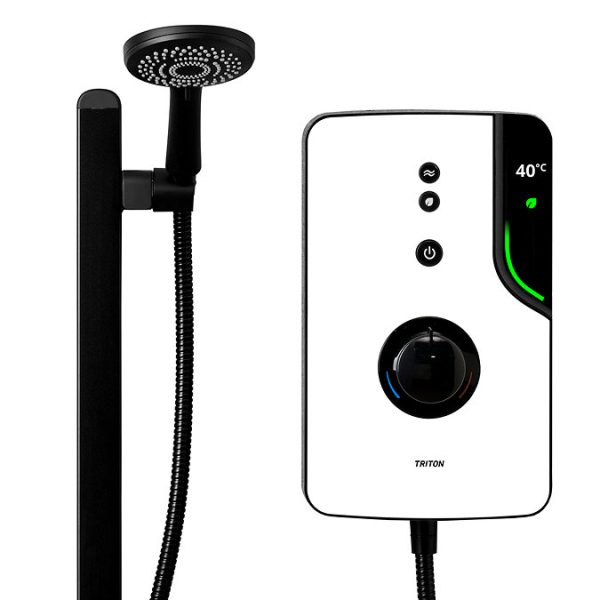 Triton ENlight Thermostatic 9.5kw White Electric Shower with Back to Wall Kit - Image 4