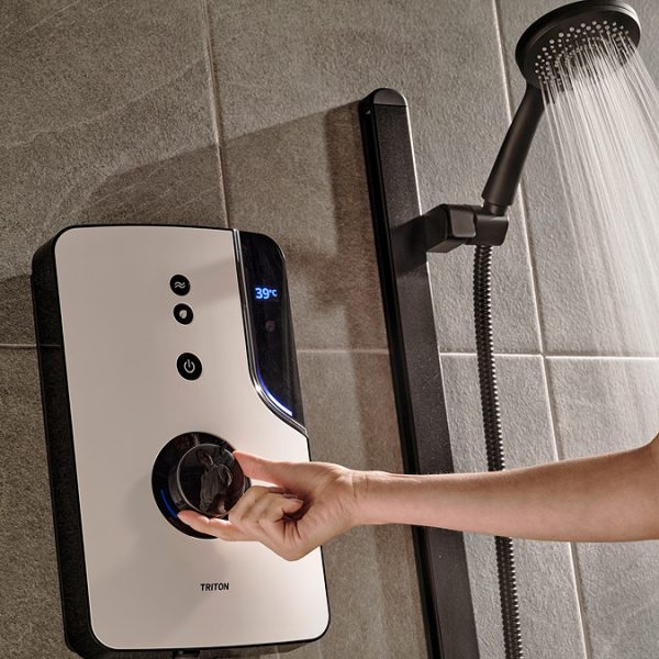 Triton ENlight Thermostatic 9.5kw White Electric Shower with Back to Wall Kit - Image 6