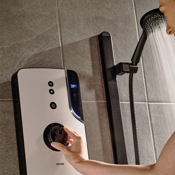 Triton ENlight Thermostatic 9.5kw Grey Electric Shower with Back to Wall Kit - Image 5