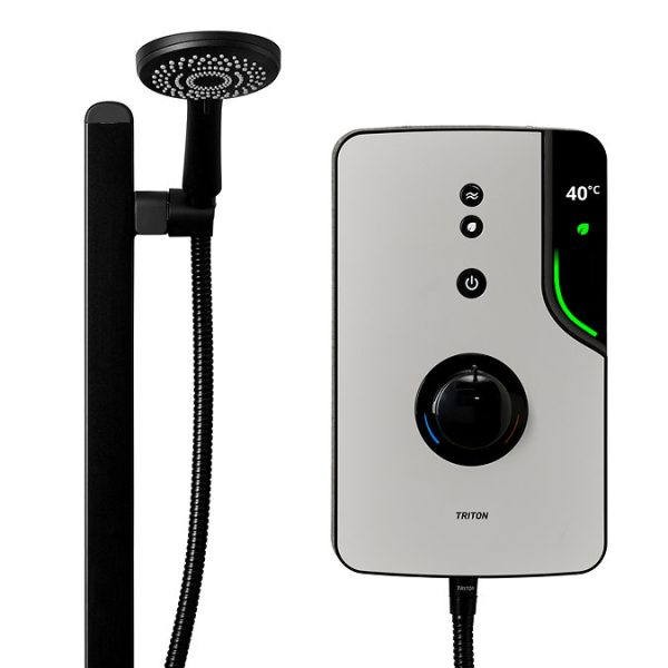 Triton ENlight Thermostatic 9.5kw Grey Electric Shower with Back to Wall Kit - Image 3