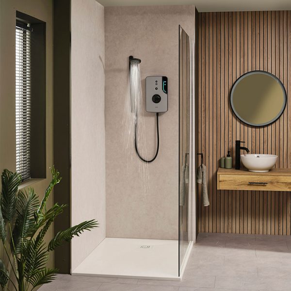 Triton ENlight Thermostatic 9.5kw Grey Electric Shower with Back to Wall Kit - Image 6