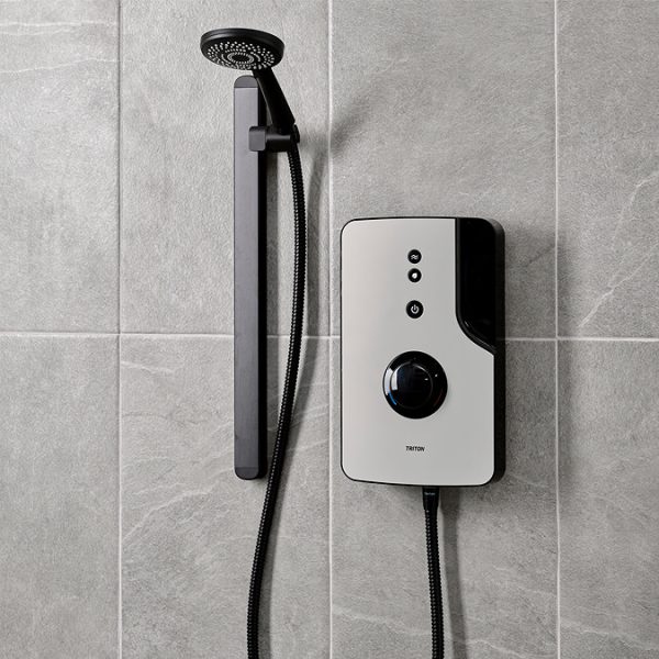 Triton ENlight Thermostatic 9.5kw Grey Electric Shower with Back to Wall Kit - Image 4