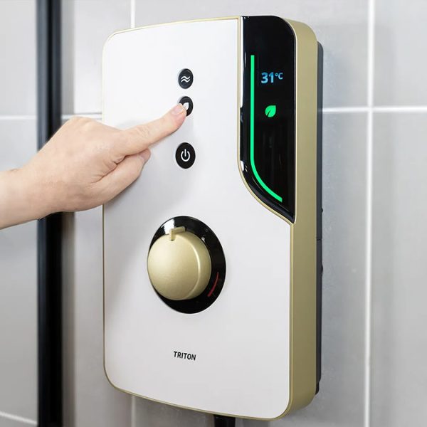 Triton ENlight Thermostatic 9.5kw Taupe Electric Shower with Back to Wall Kit - Image 4