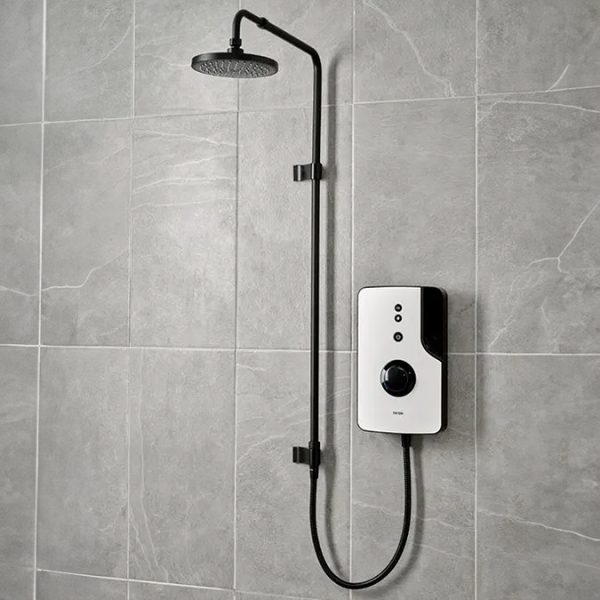 Triton ENlight Thermostatic White Electric Shower with Black UNIQ Shower Kit - Image 5