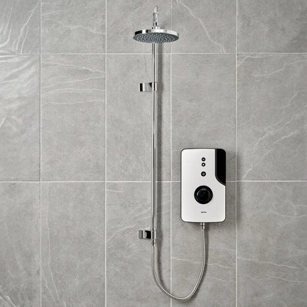 Triton ENlight Thermostatic White Electric Shower with Chrome UNIQ Shower Kit - Image 4