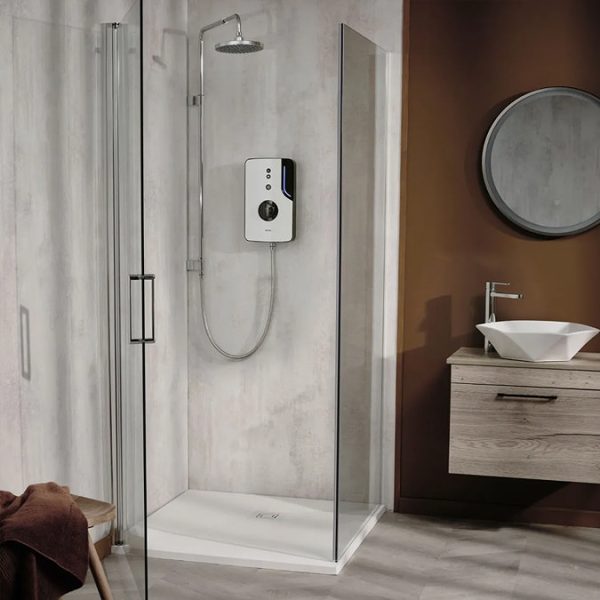 Triton ENlight Thermostatic White Electric Shower with Chrome UNIQ Shower Kit - Image 7