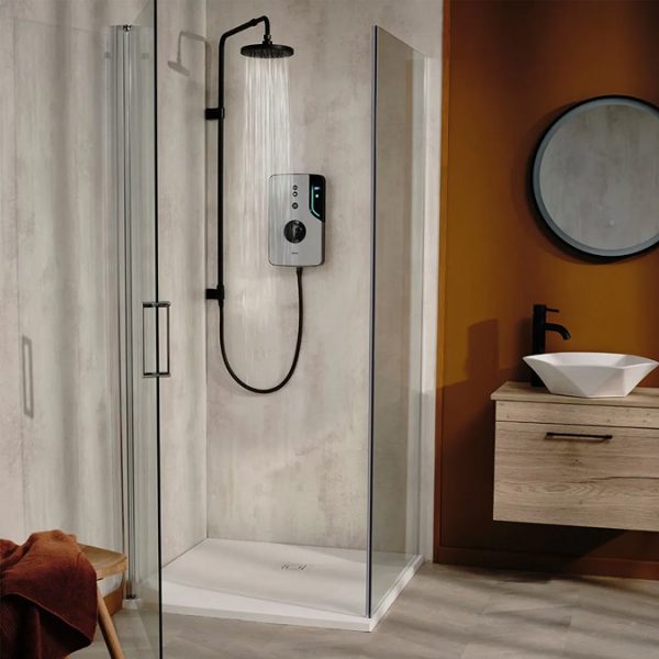 Triton ENlight Thermostatic Grey Electric Shower with Black UNIQ Shower Kit - Image 4