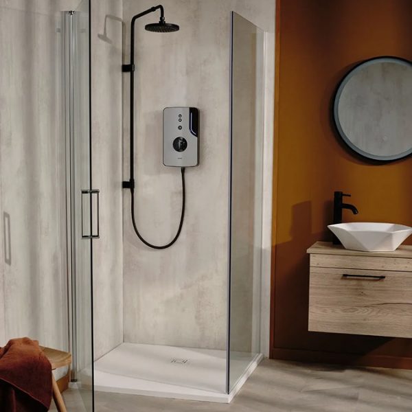 Triton ENlight Thermostatic Grey Electric Shower with Black UNIQ Shower Kit - Image 5