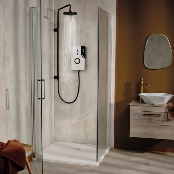 Triton ENlight Thermostatic Taupe Electric Shower with Black UNIQ Shower Kit - Image 4