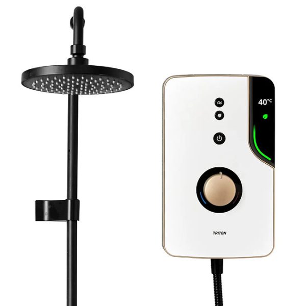 Triton ENlight Thermostatic Taupe Electric Shower with Black UNIQ Shower Kit - Image 3