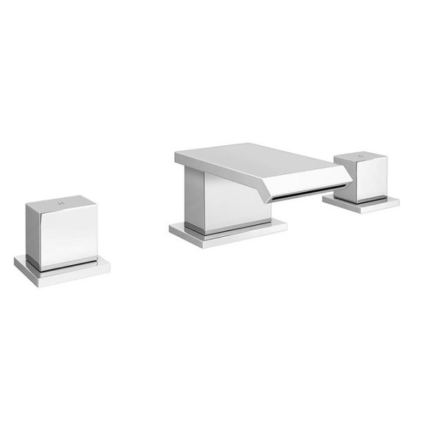 Glacier Waterfall Chrome Deck Mounted (3TH) Bath Filler Tap - Image 2