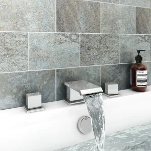 Glacier Waterfall Chrome Deck Mounted (3TH) Bath Filler Tap