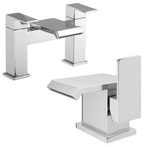 Glacier Modern Tap Package (Bath + Basin Tap) Chrome