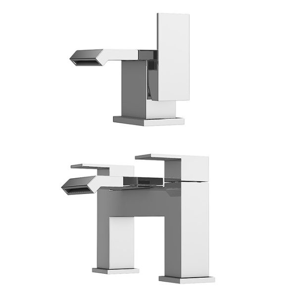 Glacier Modern Tap Package (Bath + Basin Tap) Chrome - Image 5