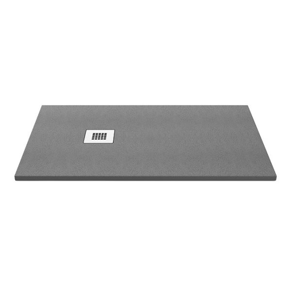 Imperia 1200 x 800mm Graphite Slate Effect Rectangular Tray + Chrome Waste - Image 5