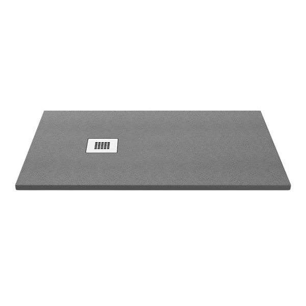 Imperia 1200 x 900mm Graphite Slate Effect Rectangular Tray + Chrome Waste - Image 4