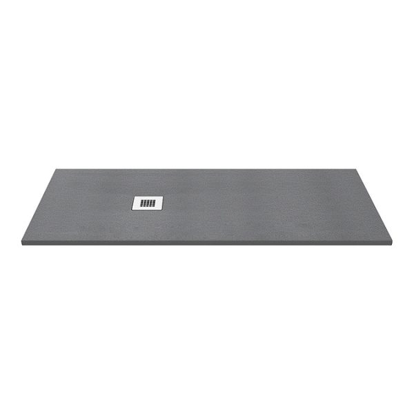 Imperia Graphite Slate Effect Rectangular Shower Tray 1700 x 700mm with Chrome Waste - Image 4