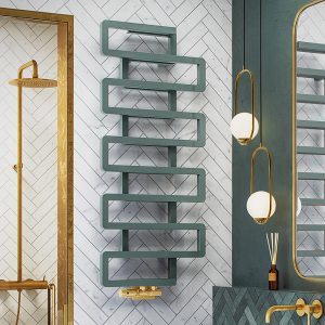 Terma Bookie Anodic Malachite Green Heated Towel Rail 1155 x 500mm