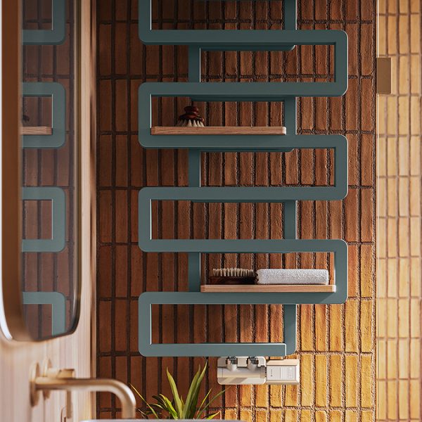 Terma Bookie Anodic Malachite Green Heated Towel Rail 1155 x 500mm - Image 5