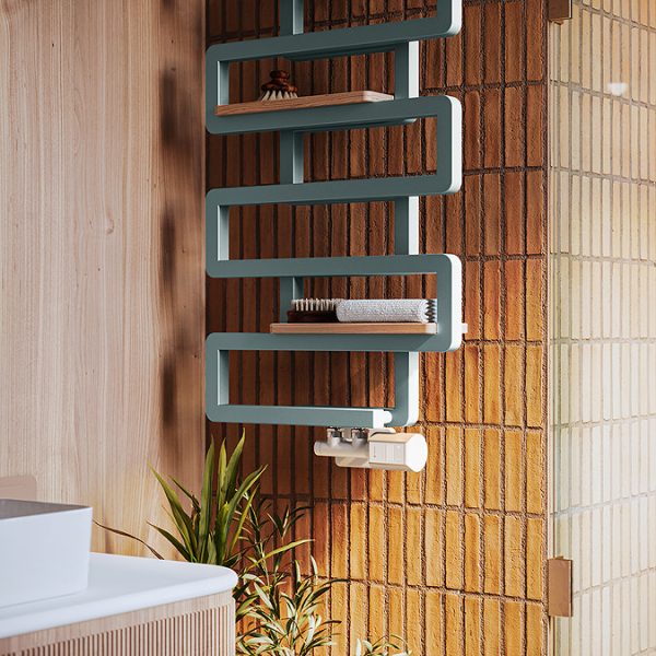 Terma Bookie Anodic Malachite Green Heated Towel Rail 1155 x 500mm - Image 6