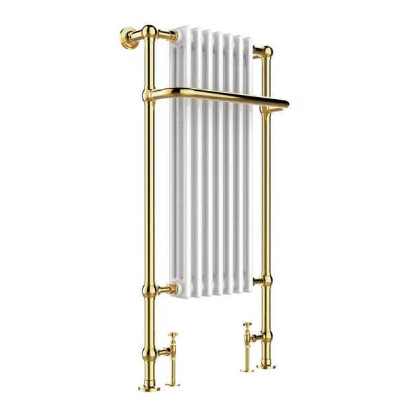 JTP Grosvenor Shiny Gold 1130 x 553mm Traditional Heated Towel Radiator