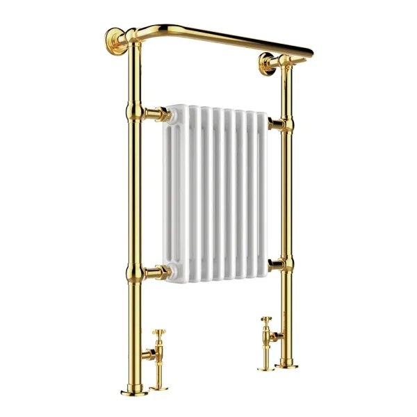 JTP Grosvenor Shiny Gold 963 x 673mm Traditional Heated Towel Radiator
