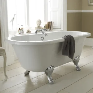 Nuie Grosvenor 1700 x 745mm Double Ended Roll Top Bath inc. Chrome Legs