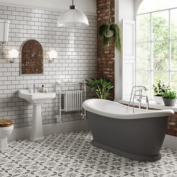 Chatsworth Dark Grey 1770 Double Ended Slipper Roll Top Bath - Image 3