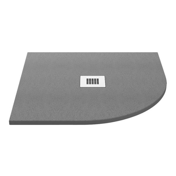 Imperia 800 x 800mm Graphite Slate Effect Quadrant Shower Tray + Chrome Waste - Image 5