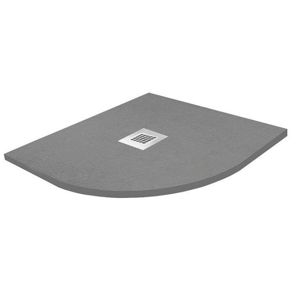 Imperia 800 x 800mm Graphite Slate Effect Quadrant Shower Tray + Chrome Waste - Image 3