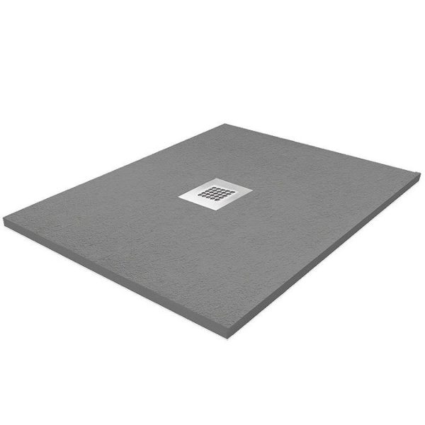 Imperia 800 x 800mm Graphite Slate Effect Square Tray + Chrome Waste - Image 3