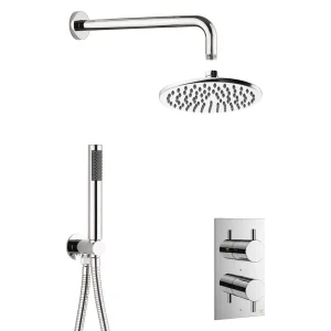 Crosswater MPRO Chrome 2 Outlet 2 Handle Shower Bundle