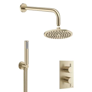 Crosswater MPRO Brushed Brass 2 Outlet 2 Handle Shower Bundle
