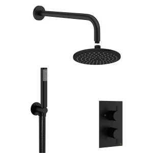 Crosswater MPRO Matt Black 2 Outlet 2 Handle Shower Bundle