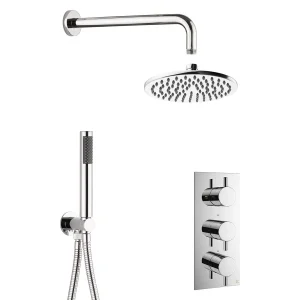 Crosswater MPRO Chrome 2 Outlet 3 Handle Shower Bundle