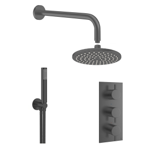 Crosswater MPRO Slate 2 Outlet 3 Handle Shower Bundle
