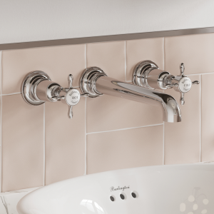 Burlington Guild 3TH Wall Mounted Basin Tap   Chrome