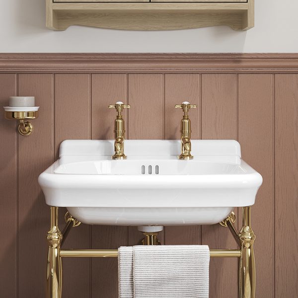 Burlington Guild Basin Long Nose Pillar Taps   Gold - Image 3