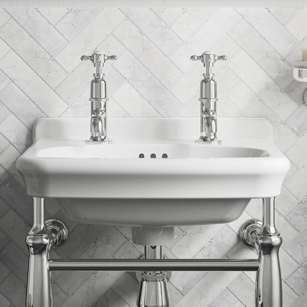 Burlington Guild Basin Pillar Taps   Chrome - Image 3