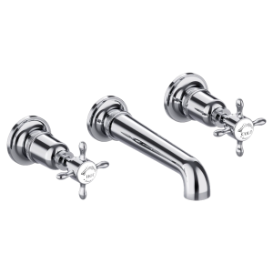 Burlington Guild 3TH Wall Mounted Bath Tap   Chrome