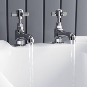 Orchard Dulwich Bath Pillar Taps   Chrome