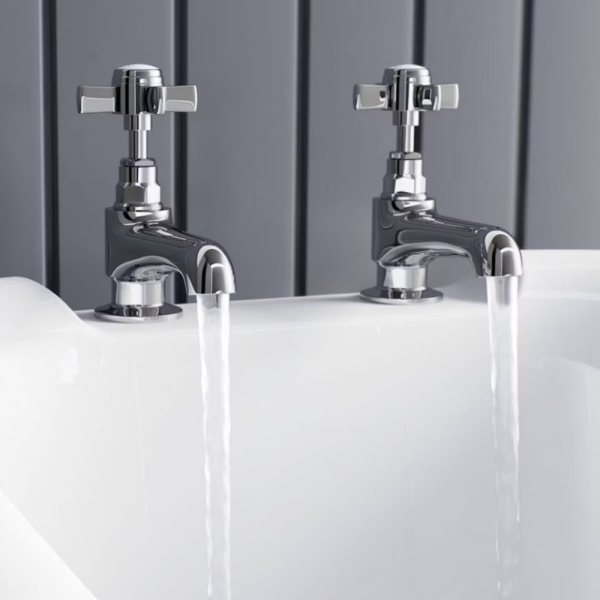Orchard Dulwich Bath Pillar Taps   Chrome